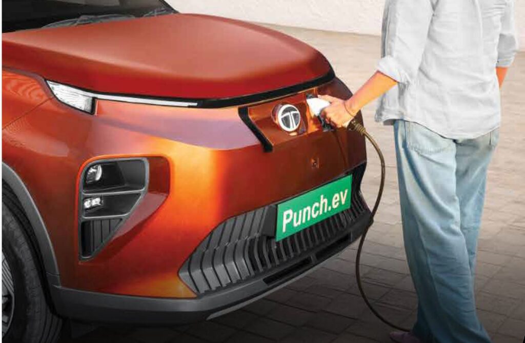 Tata Punch EV charging with fast charger electric SUV India